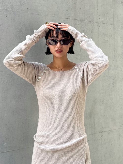 ALEXIA STAM（アリシアスタン） ニット セーター Shoulder Button Knit