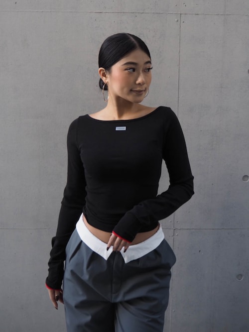 セール】Wellness Turn-up Waist Warm Pants /裏起毛 ウエスト折返し