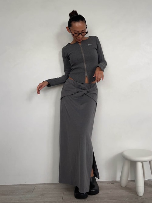 Wellness Zip Up Rib Top/ZIPアップリブトップス（Tシャツ/カットソー