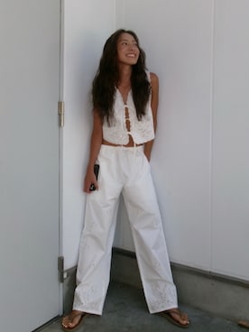「オールホワイト」｜ALEXIA STAMさん（レディース・163cm）の夏コーディネート