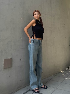 「アイテム（タンクトップ）」を使った、ALEXIA STAMさん（レディース・164cm）の夏コーディネート