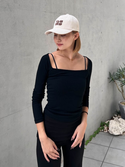 Square Neck Rib Top アリシアスタン Square Neck Rib Top | ALEXIA STAM