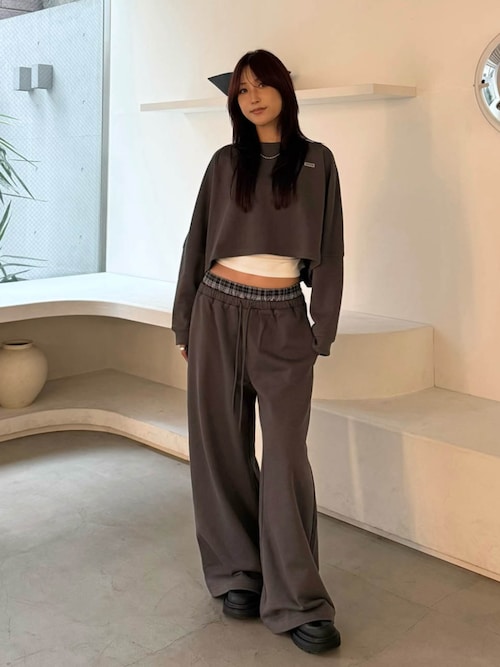 セール】Wellness Layered Plaid Sweat Pants /ウェルネス レイヤード