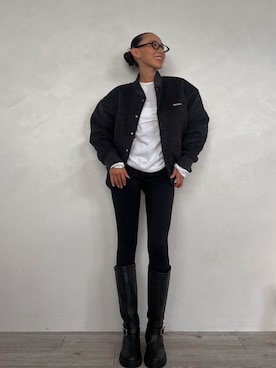 「アイテム（レギンス/スパッツ）」を使った、ALEXIA STAMさん（レディース・163cm）の秋コーディネート