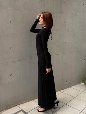 「ALEXIA STAM（アリシアスタン）のTerry Cloth Sandals/ パイル地サンダル（サンダル、ブラック系）」を使った、ALEXIA STAMさん（レディース・155cm）の秋コーディネート