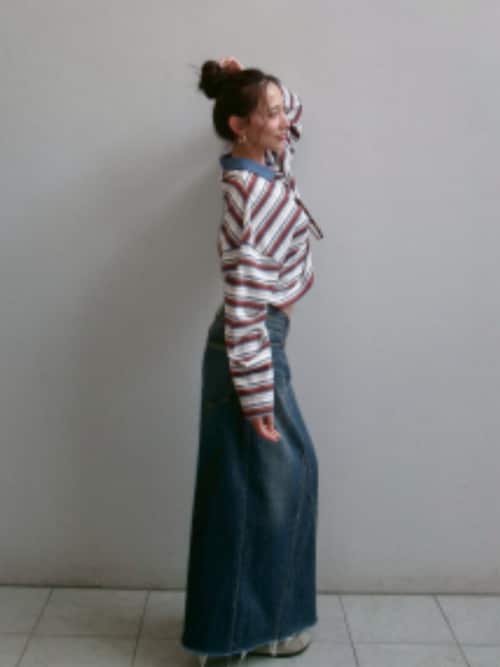 Low Rise Denim Long Skirt/ロングデニムスカート（デニムスカート