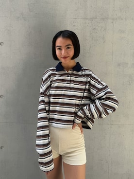 「アイテム（つなぎ/オールインワン）」を使った、ALEXIA STAMさん（レディース・158cm）の秋コーディネート