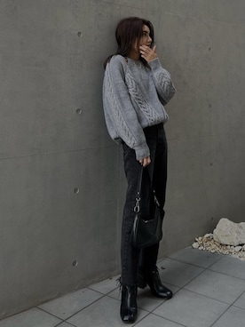 ALEXIA STAMさん（レディース・155cm）の冬コーディネート