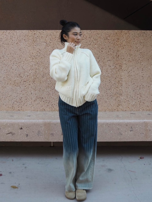 セール】Zip Up Knit Cardigan /ジップアップニットカーディガン