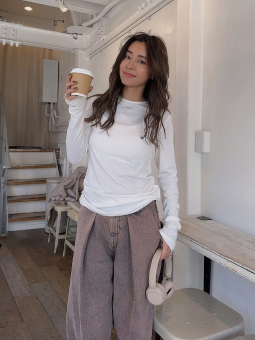 アリシアスタン カラーデニム グレー デニム ワイドレッグパンツ セール】Color Denim Pants/カラーデニムパンツ(デニムパンツ