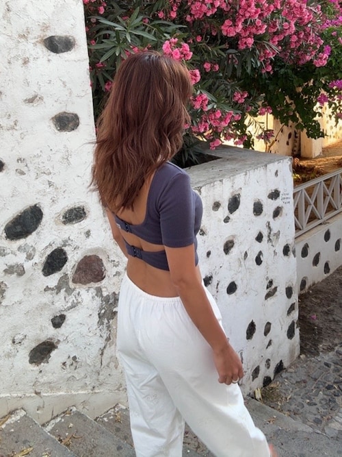 Wellness Back Adjuster Rib Top /バックオープンT（Tシャツ