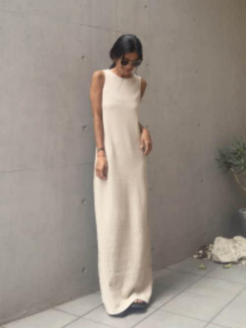 セール】Cotton Knit Long Dress /ニットロングワンピ