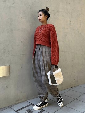 ALEXIA STAMさん（レディース・158cm）の秋コーディネート