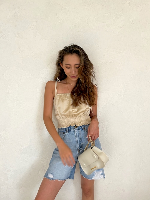 ALEXIA STAM（アリシアスタン）の「Satin Shirring Camisole/サテン