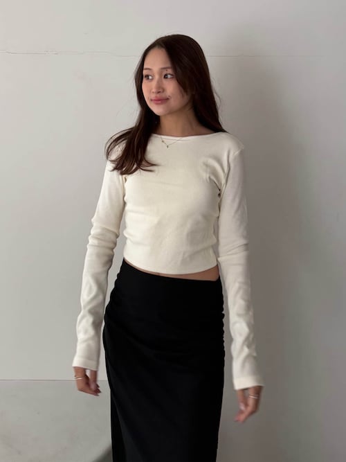 Rib Back Adjuster Long Sleeve Top /パッドinバックアジャスター