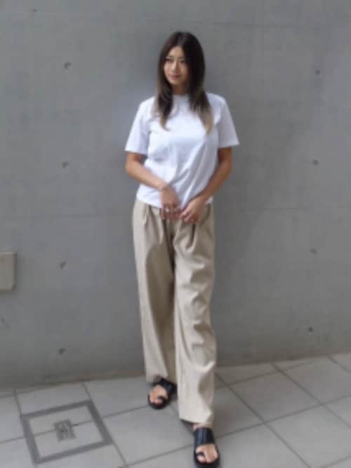 最終値下げ★アリシアスタン　ラウンドヘムボアコート　ホワイト セール】Tuck Easy Wide Pants /タックイージーワイドパンツ