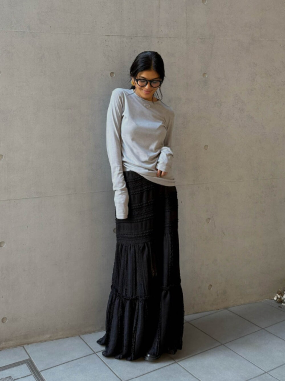 新品未使用　ALEXIA STAM Lace Long Skirt ホワイト M ALEXIA STAM（アリシアスタン）の「Lace Long Skirt/レースロング