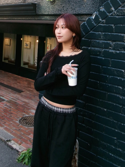 Wellness Lace Long Sleeve Tee/ウェルネス レースロンT（Tシャツ