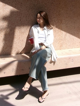 「ALEXIA STAM（アリシアスタン）のRelax Shirt /リラックスシャツ（シャツ/ブラウス、その他）」を使った、ALEXIA STAMさん（レディース・163cm）の春コーディネート