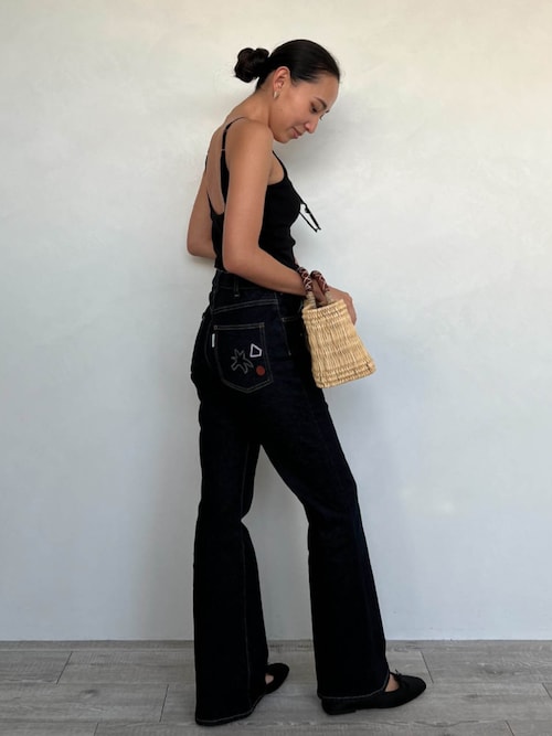 アリシアスタン Flare Denim Pants/バックステッチフレアデニム ALEXIA STAM（アリシアスタン）の「Stretch Flare Denim Pants