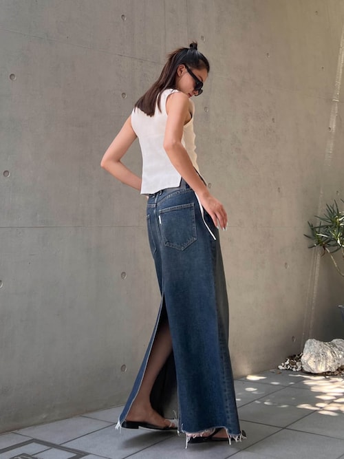 alexiastam サイドリボンハイネックニットタンクトップス Side Ribbon High Neck Knit Top /サイドリボンタンク（タンク