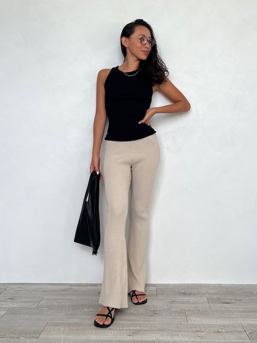 n様　ALEXIASTAM フレアパンツ セール】Rib Knit Flare Pants /リブニットフレアパンツ（その他パンツ