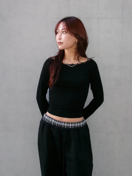 Wellness Lace Long Sleeve Tee/ウェルネス レースロンT（Tシャツ