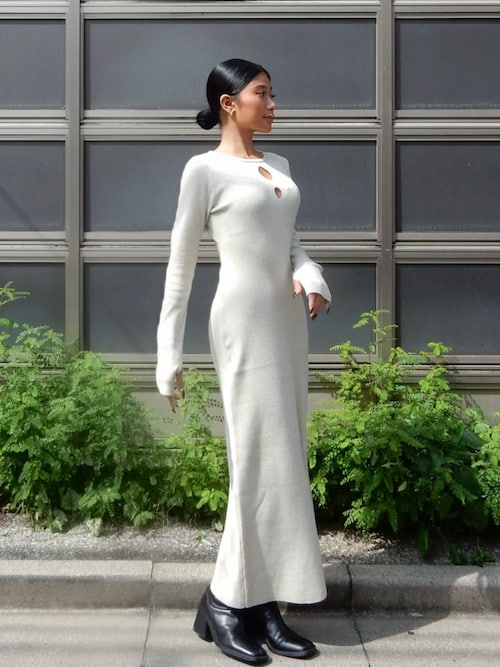 Two-Way Knit Long Dress /2way ニットワンピ（ワンピース）｜ALEXIA