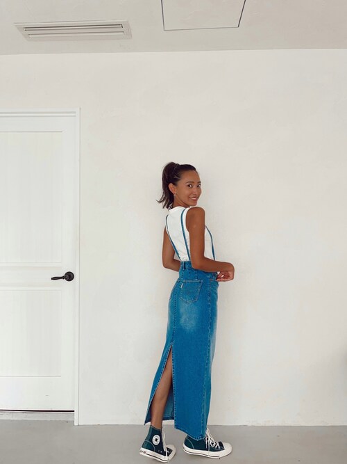 ALEXIA STAM スカート Denim Long Skirt/デニムロングスカート