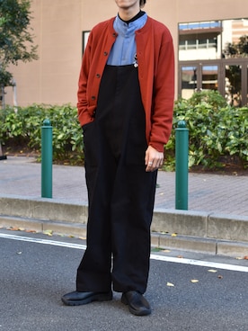 「Uiscel（ユイセル）のアイテム」を使った、吉沢成夏（ヨシザワセナ）さん（メンズ・180cm）の冬コーディネート