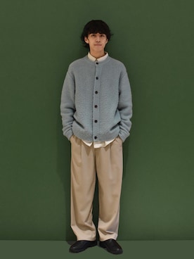 「Uiscel（ユイセル）のアイテム」を使った、吉沢成夏（ヨシザワセナ）さん（メンズ・180cm）の冬コーディネート