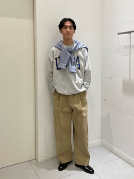 「アイテム（スウェット）」を使った、吉沢成夏（ヨシザワセナ）さん（メンズ・180cm）の冬コーディネート