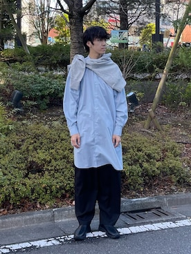 「Uiscel（ユイセル）のアイテム」を使った、吉沢成夏（ヨシザワセナ）さん（メンズ・180cm）の冬コーディネート