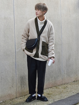 「UNIIT（ユニット）のアイテム（トップス）」を使った、おやすみくん💤さん（メンズ・170cm）の冬コーディネート