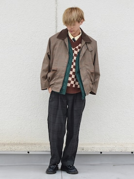 「kutir（クティール）のアイテム（ブルゾン）」を使った、おやすみくん💤さん（メンズ・170cm）の秋コーディネート