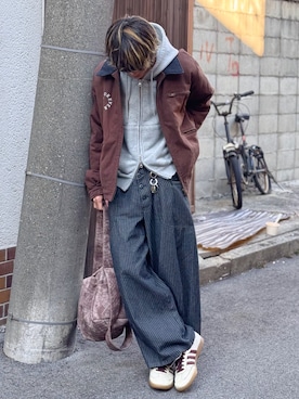 「アイテム（キーホルダー）」を使った、おやすみくん💤さん（メンズ・170cm）の秋コーディネート