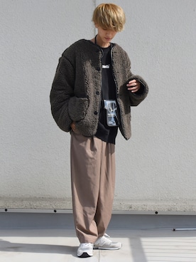 「coen」｜「アイテム（ブルゾン）」を使った、おやすみくん💤さん（メンズ・170cm）の秋コーディネート