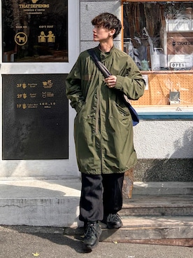 「coen（コーエン）のアイテム（モッズコート）」を使った、おやすみくん💤さん（メンズ・170cm）の冬コーディネート