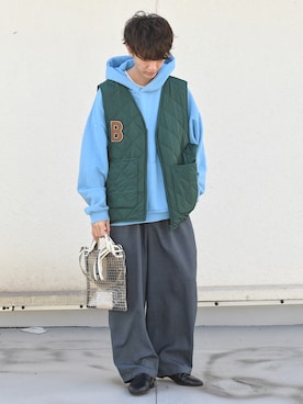 「epnok」｜「アイテム（スラックス）」を使った、おやすみくん💤さん（メンズ・170cm）の冬コーディネート
