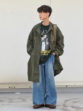 「coen（コーエン）のアイテム（モッズコート）」を使った、おやすみくん💤さん（メンズ・170cm）の冬コーディネート
