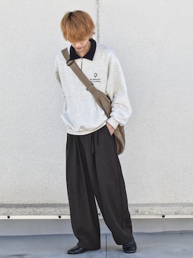 「epnok」｜「アイテム（スウェット）」を使った、おやすみくん💤さん（メンズ・170cm）の秋コーディネート