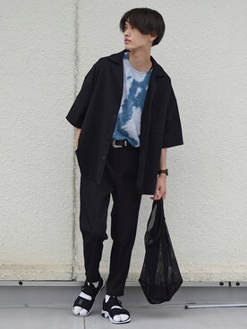 「メッシュバッグ」｜「アイテム（その他）」を使った、おやすみくん💤さん（メンズ・170cm）の夏コーディネート