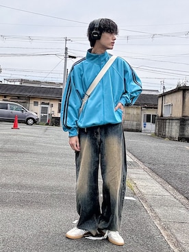 「アイテム（ジャージ）」を使った、おやすみくん💤さん（メンズ・170cm）の春コーディネート