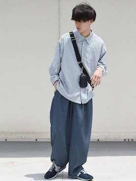 「デニムっていいよね」｜「アイテム（スラックス）」を使った、おやすみくん💤さん（メンズ・170cm）の夏コーディネート