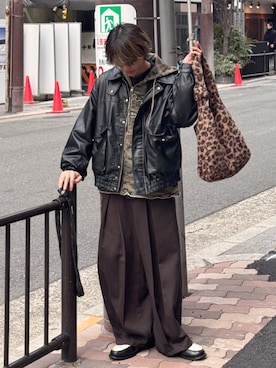 「アイテム（ブルゾン）」を使った、おやすみくん💤さん（メンズ・170cm）の冬コーディネート