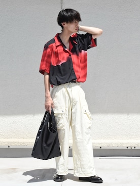 「SENSE OF PLACE by URBAN RESEARCH（センスオブプレイスバイアーバンリサーチ）のフェイクレザーマルシェバッグ（トートバッグ）」を使った、おやすみくん💤さん（メンズ・170cm）の夏コーディネート