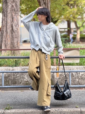 「アイテム（パーカー）」を使った、おやすみくん💤さん（メンズ・170cm）の秋コーディネート
