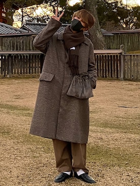 「ADAM ET ROPE'（アダムエロペ）のアイテム（トレンチコート）」を使った、おやすみくん💤さん（メンズ・170cm）の冬コーディネート