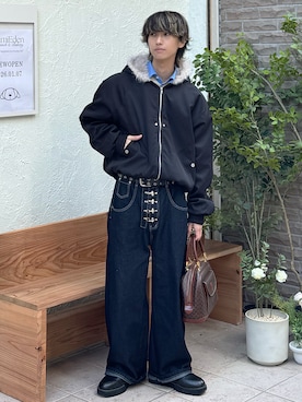 「アイテム（ブルゾン）」を使った、おやすみくん💤さん（メンズ・170cm）の冬コーディネート