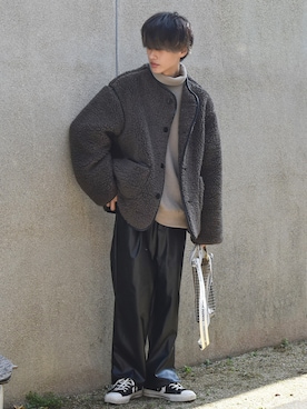 「coen」｜「アイテム（ブルゾン）」を使った、おやすみくん💤さん（メンズ・170cm）の春コーディネート